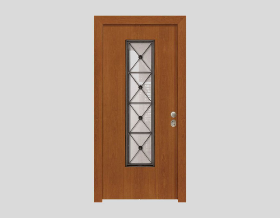 Θωρακισμένες Πόρτες    Θωρακισμένη Πόρτα επίπεδη με τζάμι | ALHOME